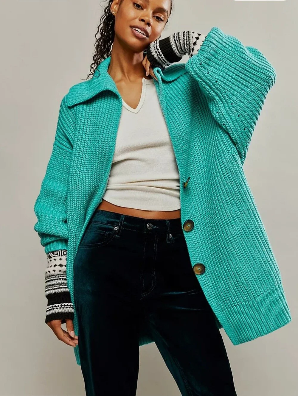 Free People Turquoise Sweater